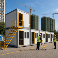 Bureau de chantier de construction en conteneur de 20 pieds, bâtiment modulaire préfabriqué en acier, assemblage rapide