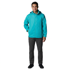 Veste coupe-vent en toile respirante pour homme, très vendue, de haute qualité, couleurs contrastées avec logo sur le devant - Product Image 1
