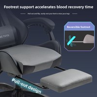 Chaise de bureau et de jeu S5Electric Racing en cuir, pliable, extensible, avec vérin à gaz 4 positions, pivotante, dossier ergonomique