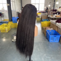 Perruques sans colle YWhair en cheveux humains vierges bruts, perruques frontales en dentelle 5*5, super double drawn, lisses et crépus, en cheveux humains brésiliens