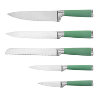 Ensemble de couteaux de cuisine forgés en deux parties, ambidextres, durables, de bonne qualité, en acier inoxydable tranchant, avec manche creux recouvert de TPR, pour fruits et viandes