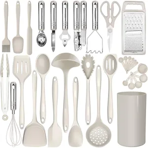 TOALLWIN utensili da cucina in silicone utensili da cucina set da cucina cucchiaio in silicone spatola utensili da cucina set