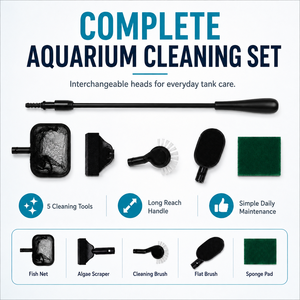 Outils de nettoyage multifonctionnels 5 en 1 pour aquariums avec tige d'extension et têtes amovibles – OEM/ODM Écologique - Product Image 6