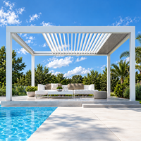 Système de toit de pergola à lames rétractables en aluminium, conception personnalisée, imperméable, couverture de patio extérieure pour jardin et cour arrière