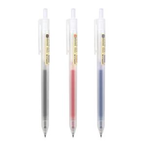 Push Button Gel <b>Pen</b> 0.5mm Stainless Steel Tip Plastic Shell Black Red Blue Ink Office School Use Transparent Body - Product Image 5