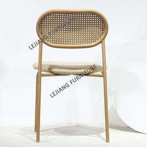 थोक डाइनिंग रूम बाहरी असबाब कुर्सियां घरेलू सीट पर घरेलू सीट रतन धातु के पैरों के साथ खाने की कुर्सियां - Product Image 5