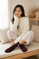 Chaussettes en tricot de spandex respirantes antidérapantes à logo personnalisé pour femmes