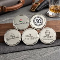 Marqueur de golf en alliage de zinc, style fait main, personnalisé en usine, double face, moulé sous pression, avec logo de trophée, vente en gros en vrac, accessoires de golf transfrontaliers