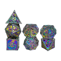 Lot de 7 dés de jeu de table RPG D&D D20 personnalisés en métal polyédrique avec logo, écologiques et de luxe, pour Dungeons & Dragons