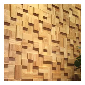 ديكور المنزل خلفية التلفزيون جدار ملصق 3D الجدار المطاط الخشب الصلب فسيفساء