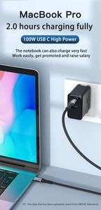 Pd Nhanh Sạc Cáp Dữ Liệu 240W 100W USB C Để USB C Bện 5A Tốc Độ Cao Sạc Cáp Cho Huawei Xiaomi Máy Tính Xách Tay - Product Image 6