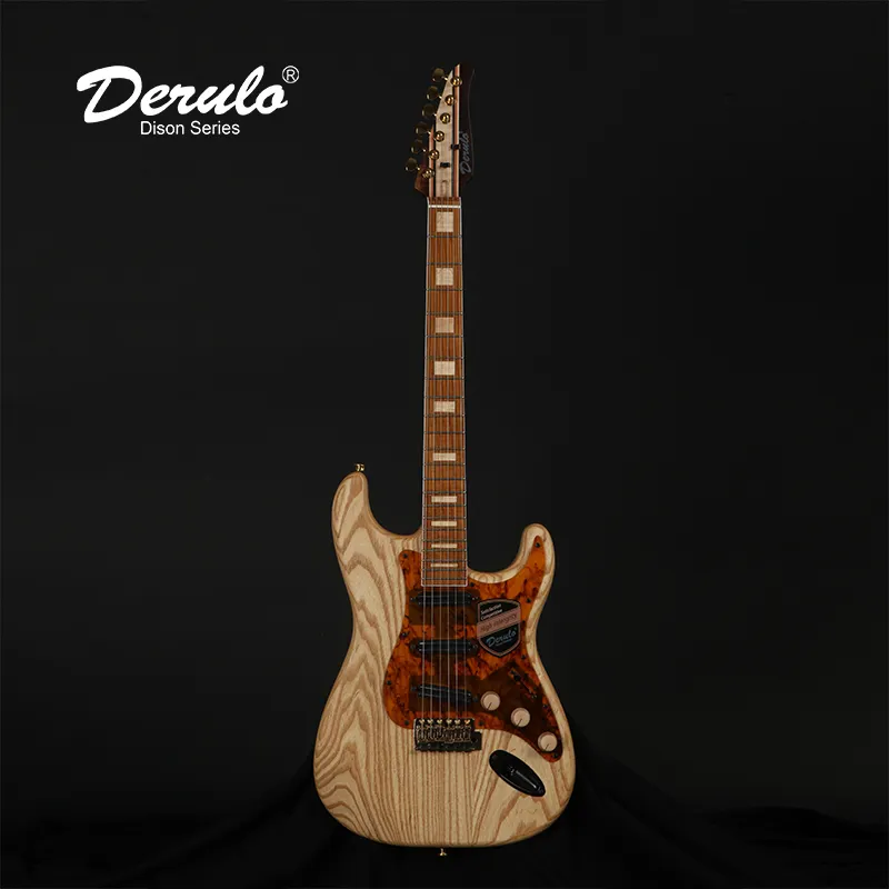 Derulo Electric Guitar OEM High Quality Stratocaster ST type North American Swamp Ash 9 pieces Black Walnut Maple Rosewood Ebony