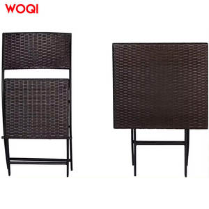 Ensemble de chaises pliantes de jardin Woqi Outdoor Garden, design moderne noir Wisteria, 30x30x30 cm, pour terrasse et bistro - Product Image 1