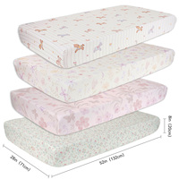 Drap de lit pour bébé personnalisé, 100% coton, draps de lit pour bébé imprimés, ensembles de draps de lit pour bébé OTEX, adaptés aux lits standard/pour tout-petits/pour enfants
