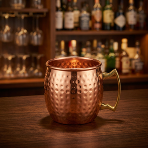 Pure Copper Moscow Mule <b>Mug</b> with Handcrafted Hammered Finish Premium Handmade Copper Drinking Cup Elegant Barware - Product Image 6