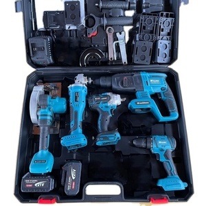 Tgs có sẵn bán hàng cho MKT Combo công cụ điện 4 bộ dụng cụ công cụ thiết lập 20V Volt không dây khoan pin tự làm - Product Image 1