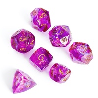 Ensemble de dés en résine polyédriques personnalisés pour D&D RPG, 7 dés à bords vifs, idéal pour les jeux de table, les cadeaux et la collection
