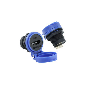 Connecteur circulaire industriel HD IP65, <span class=keywords><strong>prise</strong></span> femelle avec contact en cuivre, boîtier en nylon et adaptateur convertisseur avec couvercle anti-poussière - Product Image 6