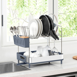 Wireking thiết kế mới thép không gỉ món ăn khô giá tấm giá nhà bếp Organizer đồ dùng chủ lưu trữ Kệ - Product Image 1