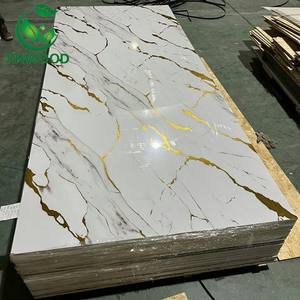 高光沢1220x 2440mm 3mm 2mm PVC壁パネルPVC大理石UVシート - Product Image 1