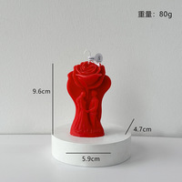 DAMAI Bougie Pilier Parfumée Sculpture de Couple Rose Romantique de Luxe Décoration Maison Centre de Table Mariage Saint-Valentin Accessoire Photo
