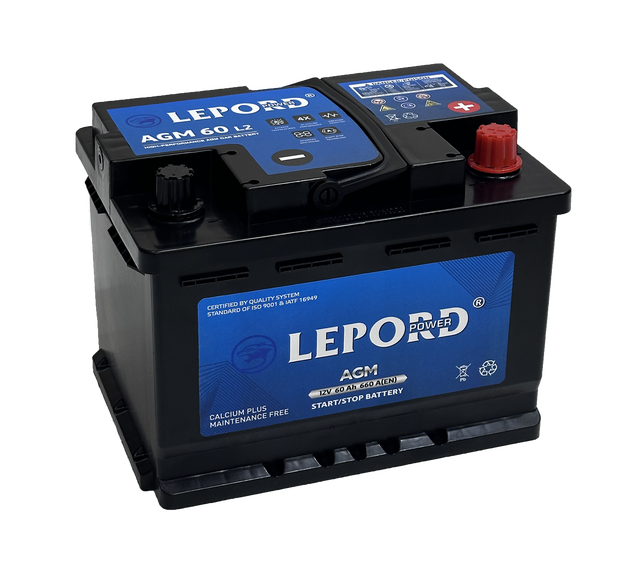 AGM L2 60 Auto Battery 12V 100AH Car Battery for Vehicles Mf Start Stop Vrla AGM Start a Stop Battery