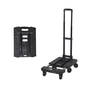 Chariot <span class=keywords><strong>à</strong></span> plateforme pour bagages robuste de 150 kg avec poignée réglable, chariot <span class=keywords><strong>à</strong></span> main pliable avec roue de réservoir de 3,2 pouces pour utilisation au bureau - Product Image 1