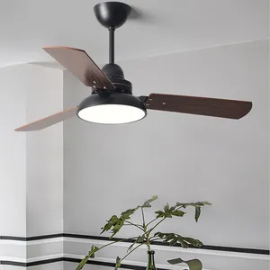 Jpungsun Deckenventilatoren mit Holzklinge und Lichtstreifen 42 bis 48 Zoll nordische Deckenventilatoren für zuhause mit LED-Leuchte und Fernbedienung