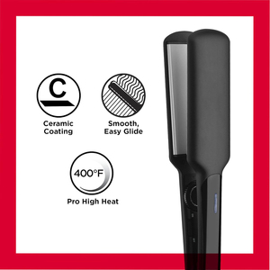 Factory LED Electric Flatiron Fast Heating <b>Wide</b> Plate <b>Straightener</b> with Dual Voltage for Hotel Use Spanish French - Product Image 4