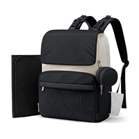 Mochila Elegante para Mujer, Bolsa de Pañales para Viaje, Bolsa de Bebé Portátil con Cambiador y Soporte para Chupetes