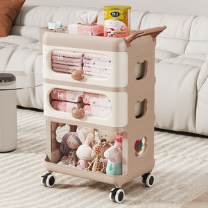 Multifunction 3-Tier Utility Rack Rolling <strong>Kitchen</strong> &amp; Bathroom Storage Cart With Wheels <strong>Kitchen</strong> Organizer Cart - Product Image 4