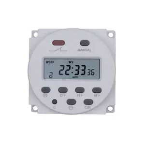 Temporizador Digital programable de 12V CC, interruptor LCD de 16A con 17 programas diarios y semanales