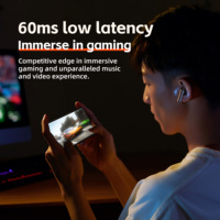 QERE E60 ANC TWS earbud nirkabel, earphone earbud nirkabel BlueTooth 5 3 lebih waktu putar IPX5 tahan air