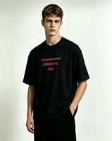 T-shirt à manches courtes pour homme DingweiBaimei Original 1998 avec imprimé lettres, coton lourd, coupe ample, style streetwear