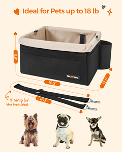 Siège surélevé multifonctionnel pour chien Feandrea, lavable, chaud, lit de voyage pour chien, siège de voiture pour chien avec poche de rangement - Product Image 5