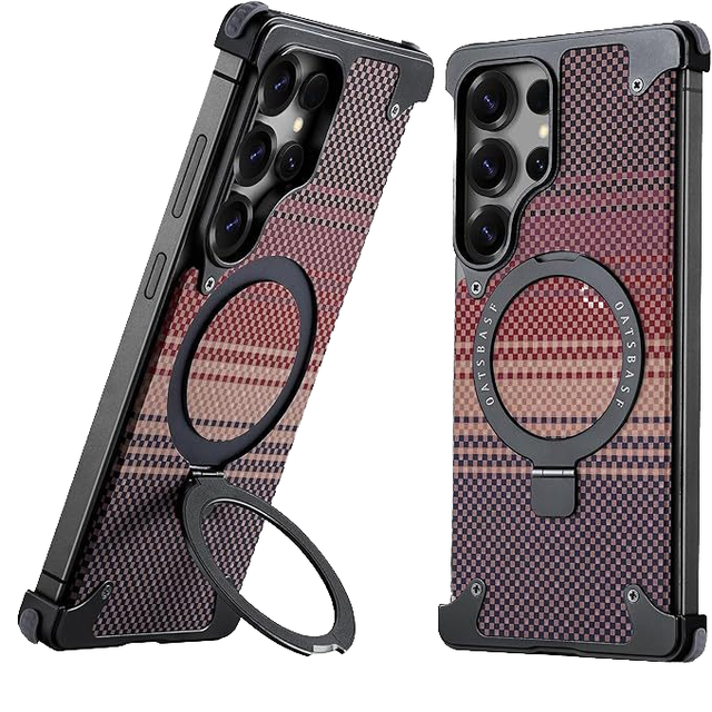 Luxury Ultra Metallic Frosting Aramid Carbon Fiber Case Back Cover for Samsung for Galaxy S25 Ultra Business Phone Case Magnetic