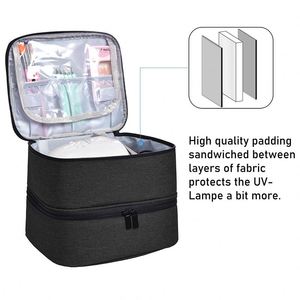 BSCI Factory Portable Roasted Nail Light Storage Bag Essential Oil Nail Polish Storage <b>Box</b> Double Layer 30 Grid Storage Bag - Product Image 5
