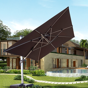 Solar LED Cantilever Patio Umbrella - Offset Sun Parasol with Lights for Garden, Restaurant & <b>Outdoor</b> <b>Dining</b> - Product Image 5
