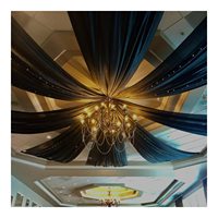 Rideaux de plafond noir arc de mariage drapé 5FTx20FT rideaux de tente pour événements pure cérémonie auvent rideaux de plafond tulle draperie