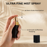 Flacon vaporisateur de parfum carré noir de luxe personnalisé de 6 ml, mini vaporisateur de voyage portable rechargeable pour l'emballage de parfums