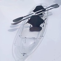 Nouveau design clair Cristal acrylique verre kayak transparent bateau 2 personne pour station avec flotteurs