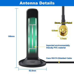 <span class=keywords><strong>Antena</strong></span> MIMO 5G 4G LTE de 12dBi con Conectores SMA Macho Dobles, Base Magnética, 600-6000MHz, Alta Ganancia, Omnidireccional, Impermeable, Tipo Paddle - Product Image 2