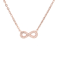 Collier de luxe en acier inoxydable plaqué or 18 carats avec pendentif infini en zircon cubique pour femme Accessoires pour femme
