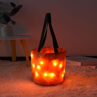 Starkey Nouvelle Offre Spéciale Seau Citrouille d'Halloween Lumineux LED Étanche Fait Main, Lumineux dans le Noir, Batterie Rechargeable, pour Bonbons et Friandises