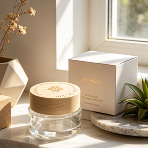 Custom Empty Cosmetic Cream <b>Containers</b> 5G 10G 15G 20G 30G 50G 100G With Natural <b>Bamboo</b> Wooden Caps - Product Image 1