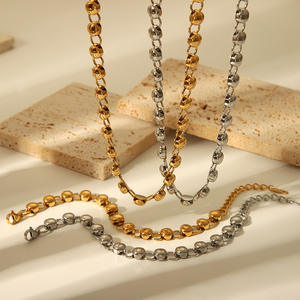 Pulsera <span class=keywords><strong>de</strong></span> acero inoxidable con cuentas <span class=keywords><strong>de</strong></span> moda para celebridades <span class=keywords><strong>de</strong></span> internet, collar <span class=keywords><strong>de</strong></span> acero inoxidable con diseño <span class=keywords><strong>de</strong></span> <span class=keywords><strong>pan</strong></span> pequeño exagerado, <span class=keywords><strong>oro</strong></span> auténtico, a la moda - Product Image 2