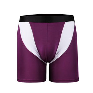 CELINNE High Quality Sports Men Underwear Separated Pouch Mens Comfortable Sports Fitness Ice Silk Quick Dry Long Leg Men <b>Boxer</b> - Product Image 3