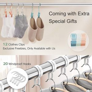 Floor-standing Stainless Steel X-shaped Double Tier Foldable Retractable Hanger Garment <b>Rack</b> Rust Resistant Balcony Outdoor - Product Image 2