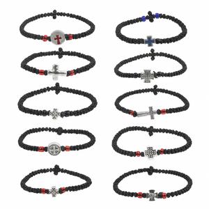 Venta de Fábrica: Pulsera de Oración con Cruz Ortodoxa Rusa y de Asia Occidental, Hecha a Mano con Nudos, Ajustable, Unisex, Joyería Religiosa - Product Image 2