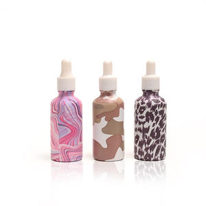 Custom Essential Oil <b>Bottle</b> Marble Leopard Print Frosted Glass <b>Dropper</b> <b>Bottle</b> For Cosmetics - Product Image 3